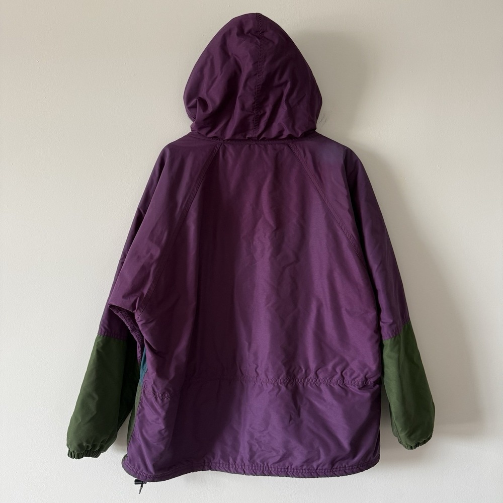 VTG 90s Womens Large LL Bean Pullover Aztec Hooded Anorak Windbreaker Jacket USA - Picture 4 of 16